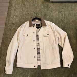 Flint & Tinder Cream Flannel Lined Jacket - Mens Medium